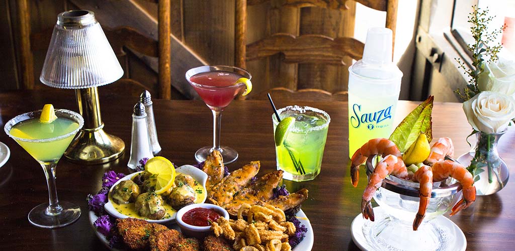 Drinks and appetizers from 94th Aero Squadron