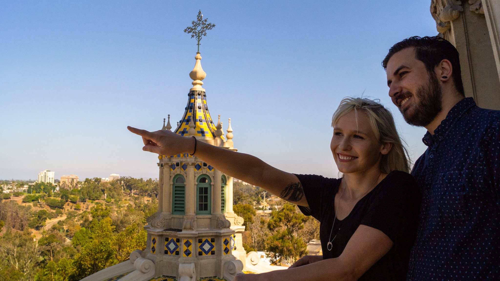 A couple admiring the view at Balboa Park