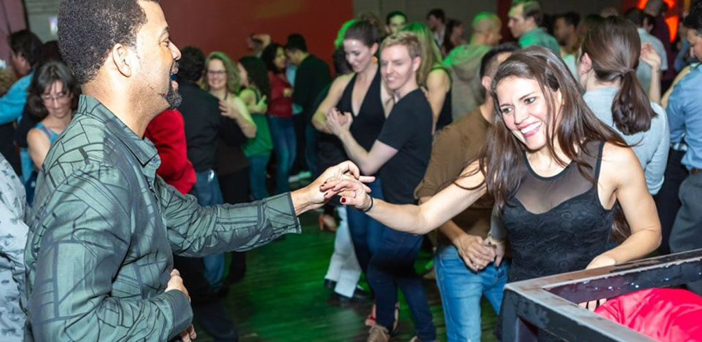 A Denver MILF dancing with her date at La Rumba