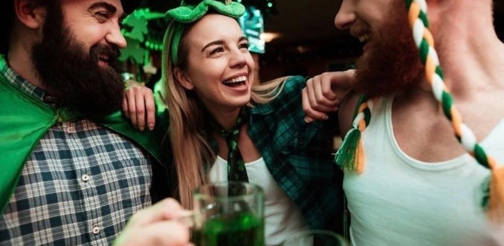 A cougar in Portland celebrating ST. Patrick's Day with her friends at Kells Irish Restaurant & Pub