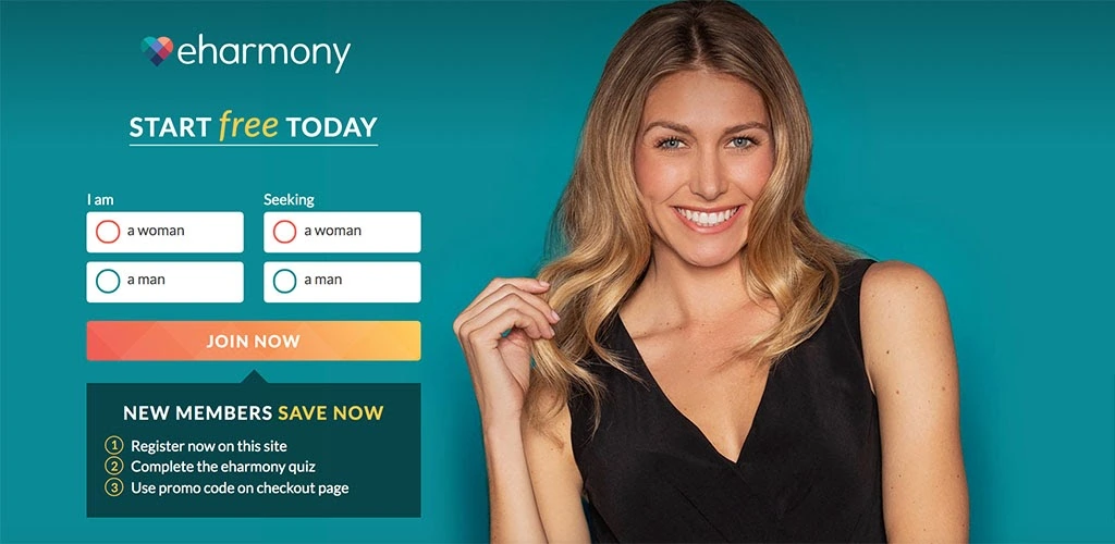 Homepage for eharmony