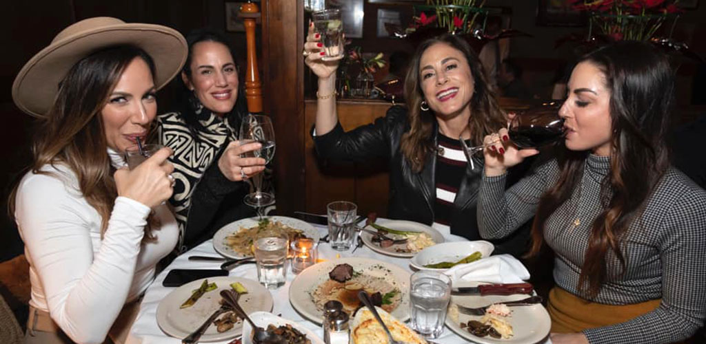 Gorgeous older women having dinner and wine at Hal’s The Steakhouse 