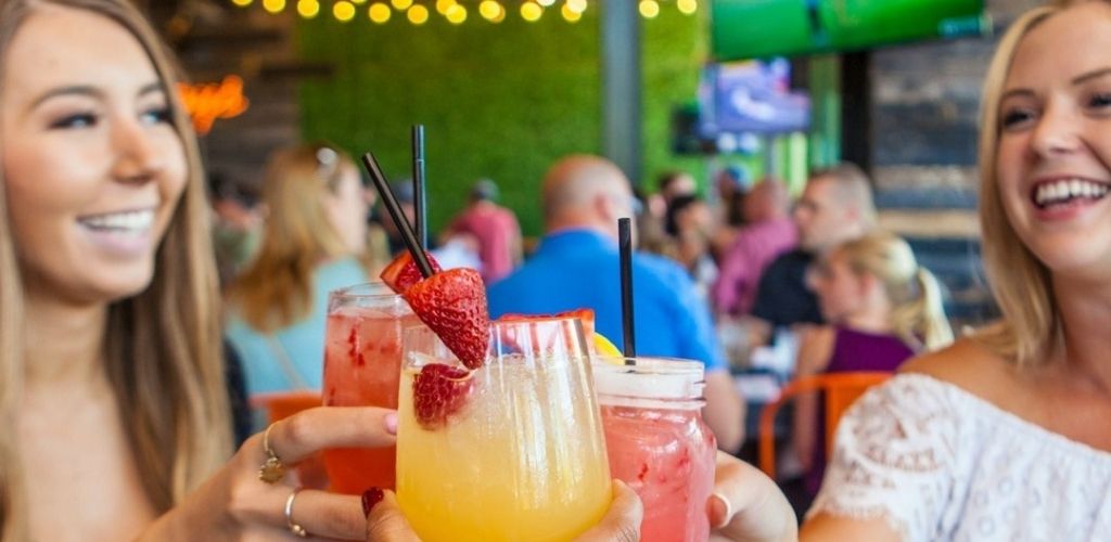 Cute Mesa cougars enjoying drinks at Whiskey Row Gilbert