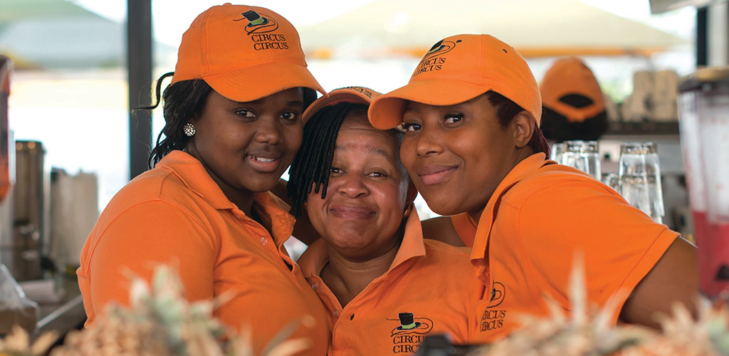 The friendly employees at Circus Circus Beach Cafe