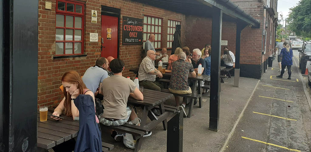 The patio of Fat Cat Pub