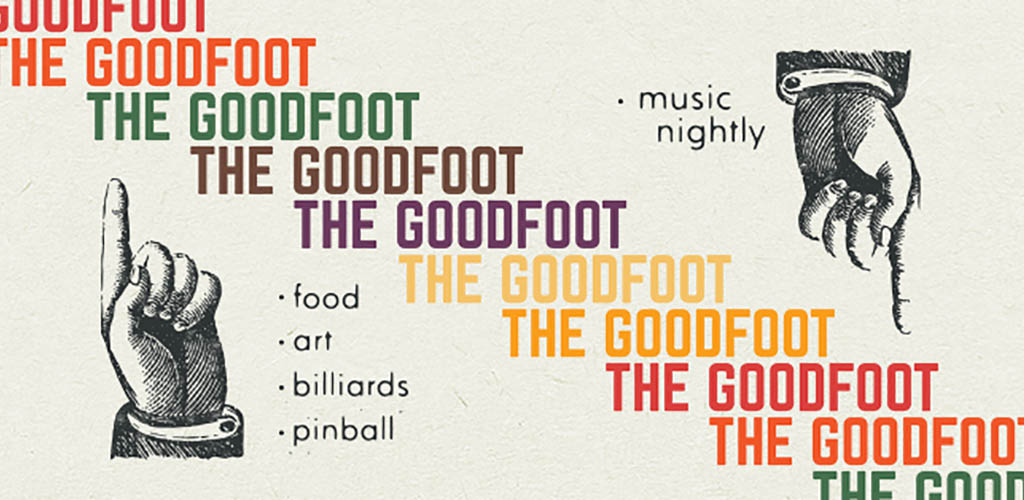 The 60s inspired sign of Goodfoot