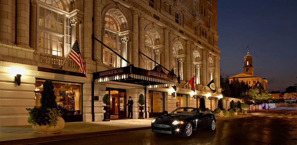 The classy exterior of The Hermitage Hotel