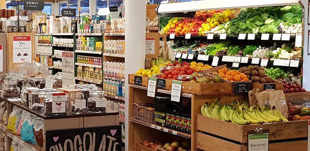 The produce area of Commonsense Organics