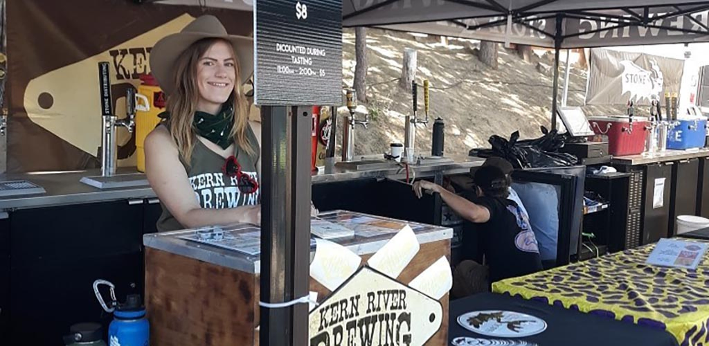 A lovely lady serving beers at The Kern River Brewing Company