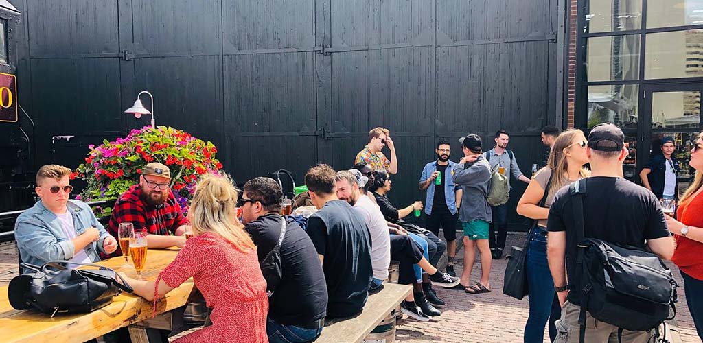 The daytime crowd at the patio of Queen and Beaver