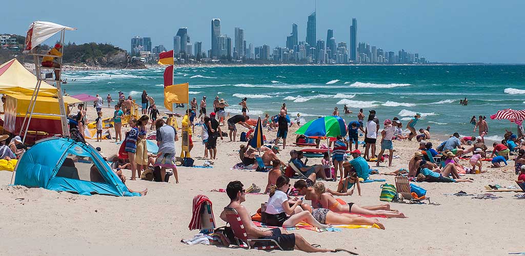 Noontime at Burleigh Heads Beach