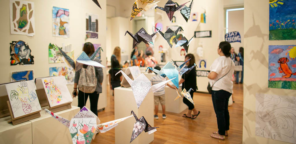 Cougars in Honolulu checking out the displays at ARTafterDARK