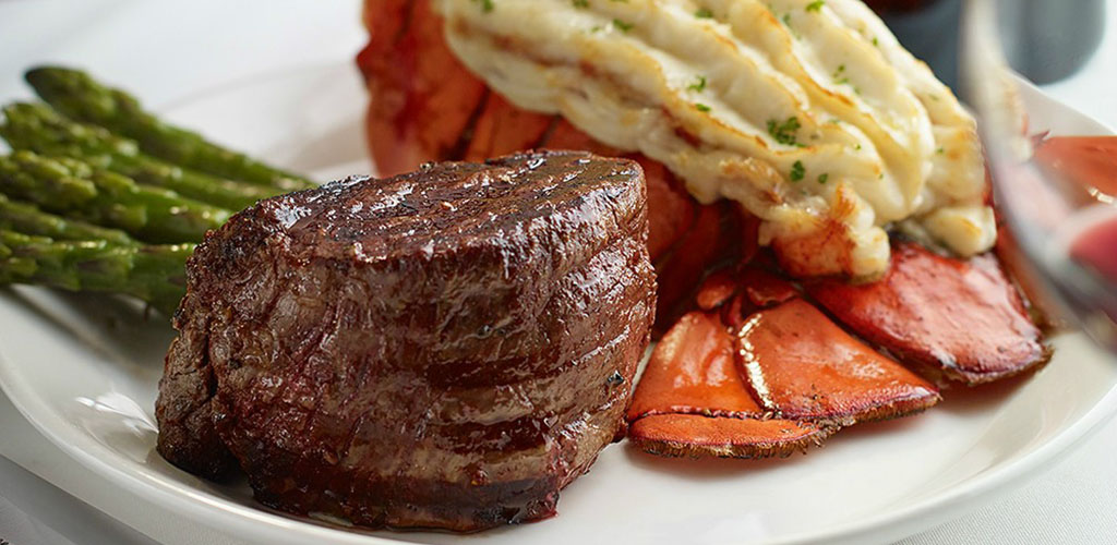 A steak and lobster tail from Hy's Steakhouse