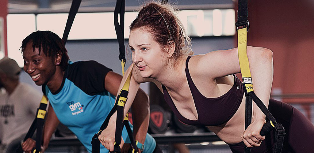 Working out at The Gym