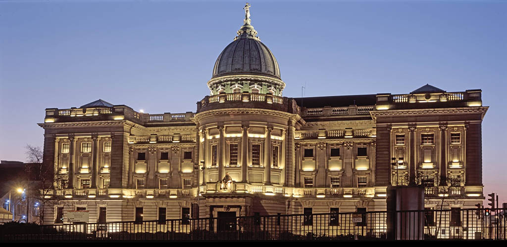 The majestic exterior of The Mitchell Library