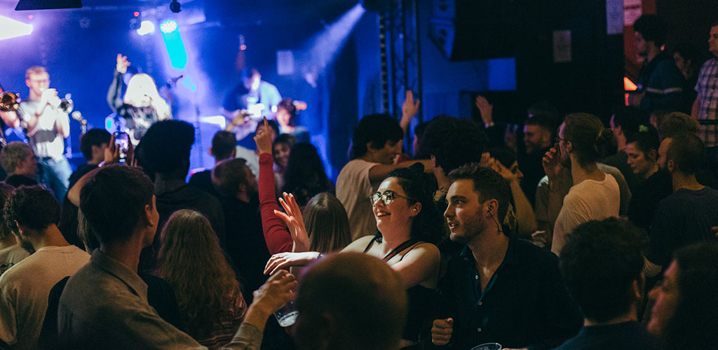 The audience at a live performance at The Wardrobe