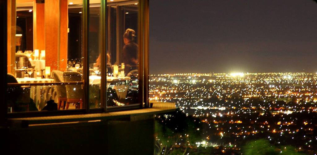 The beautiful evening view at the Windy Point Restaurant