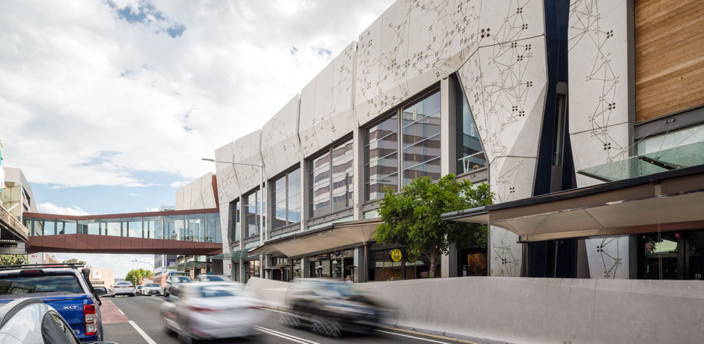 The modern exterior of Wollongong Central