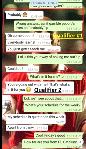 Qualifying is one of the best signs a girl likes you over text