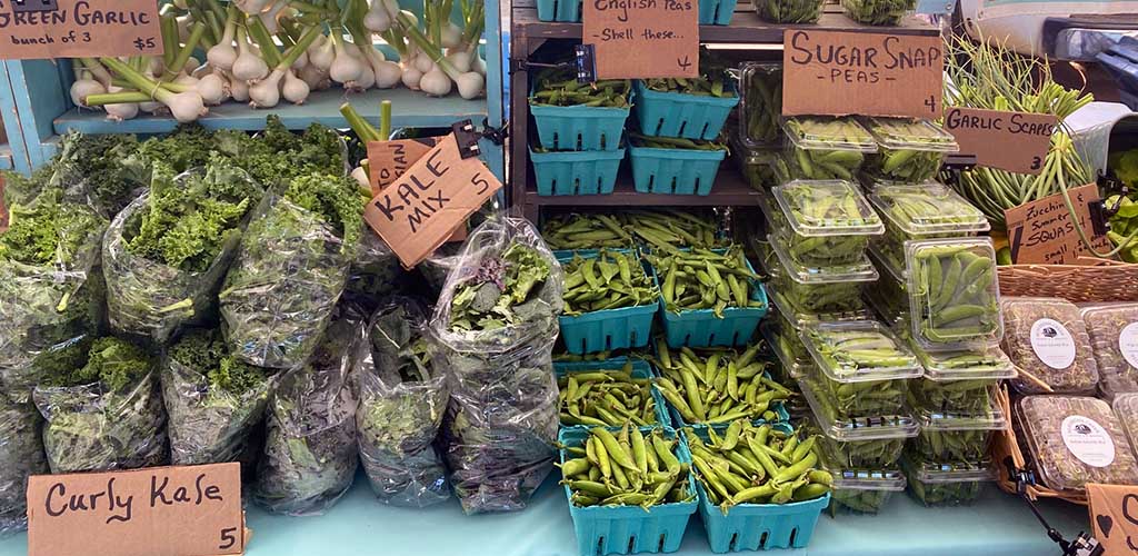 Fresh produce for sale at the Franklin Farmers Market