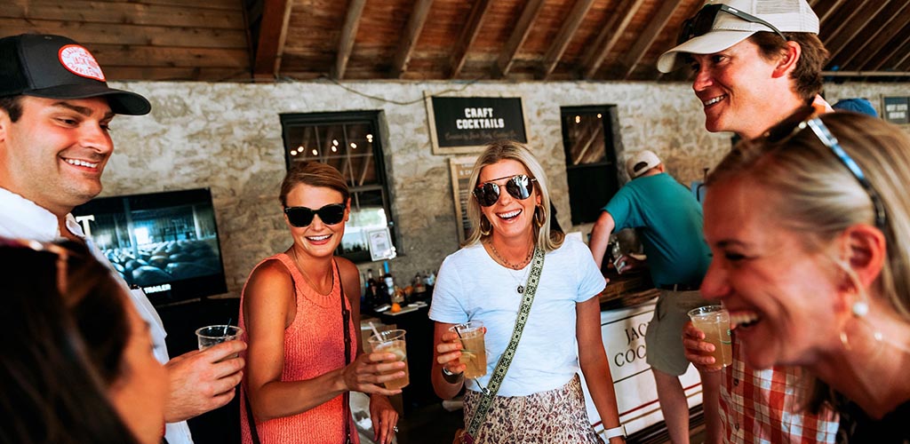 Friends having drinks at Keeneland