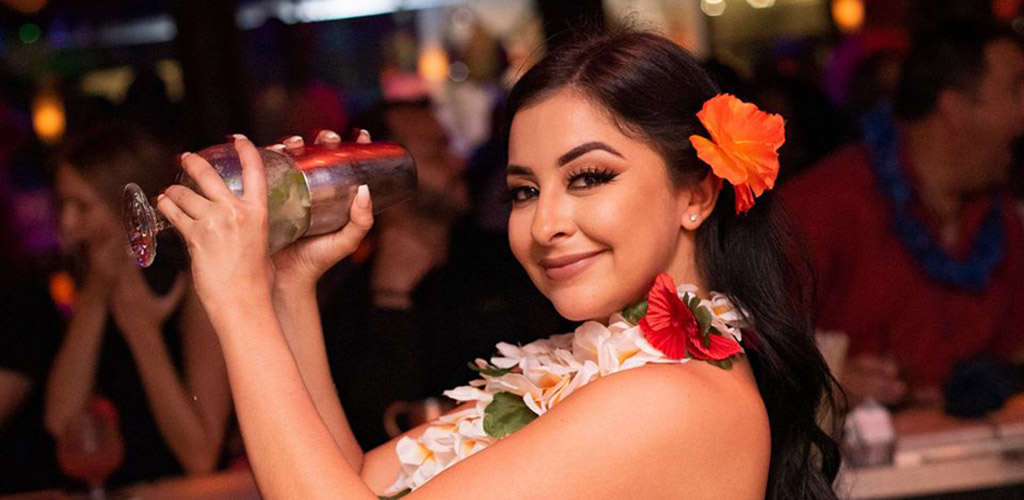 The beautiful bartender at Blue Martini Lounge