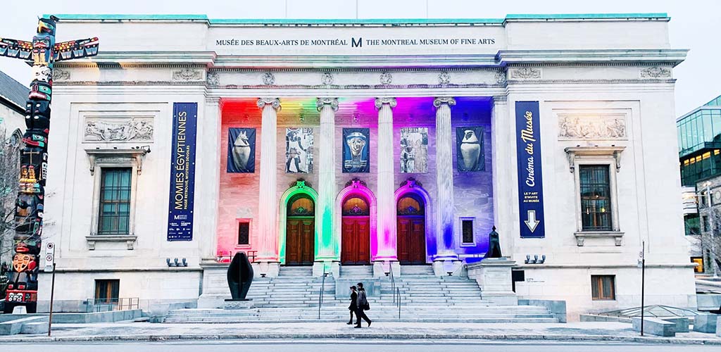 The colorful exterior of the Montreal Museum of Fine Arts