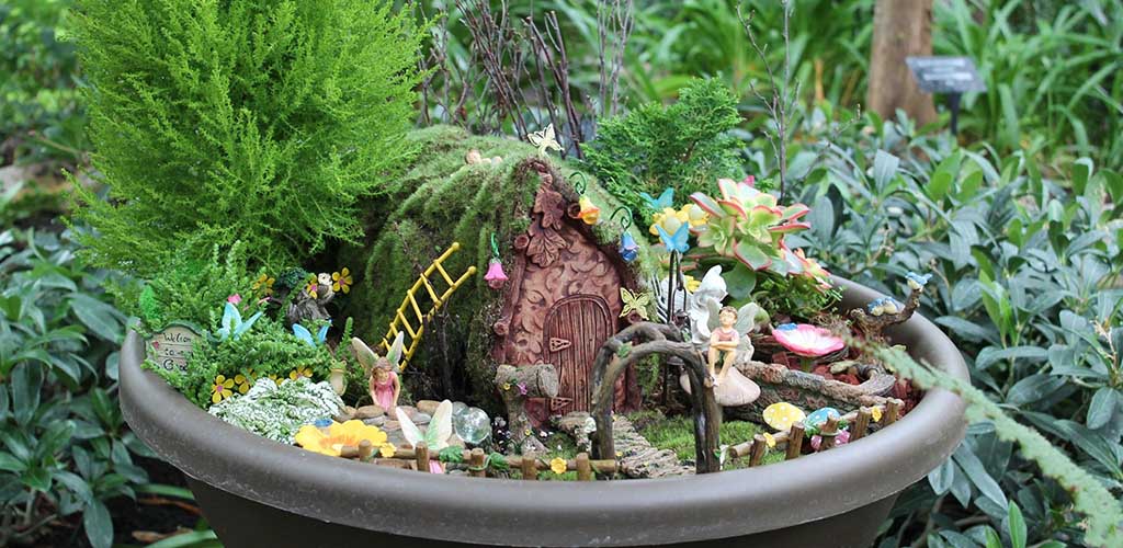 A mini garden at Muttart Conservatory