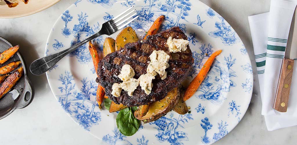 Steak and potatoes from The Commoner