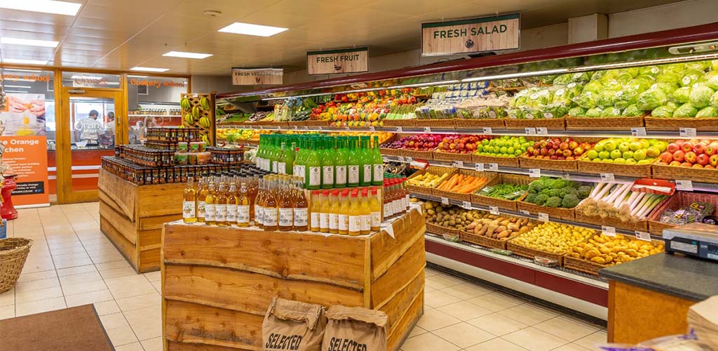 The produce aisle at Becketts Farm