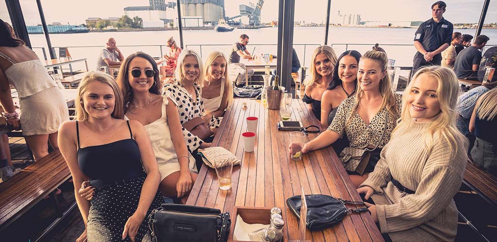 Ladies enjoying lunch at Honeysuckle Hotel