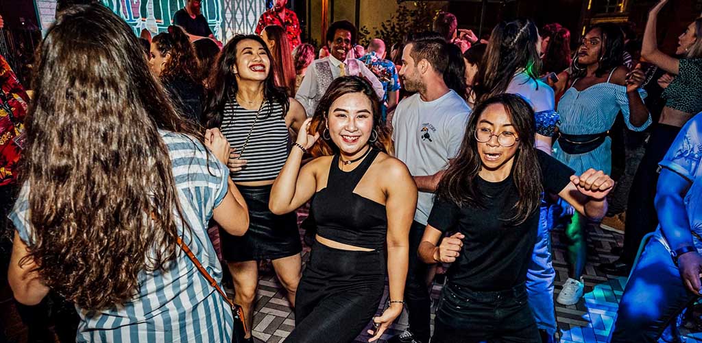 The dance floor of The Nest at the Aviary