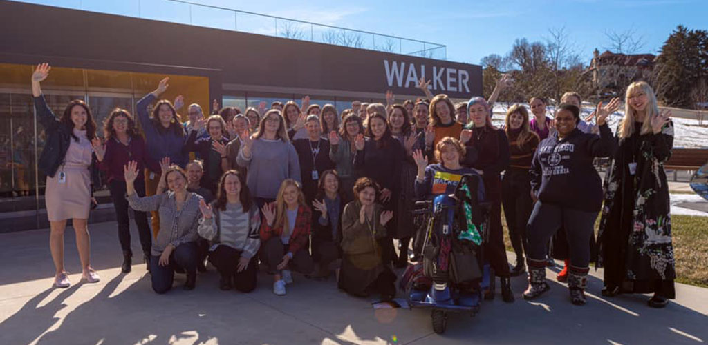 A tour group at Walker Art Museum