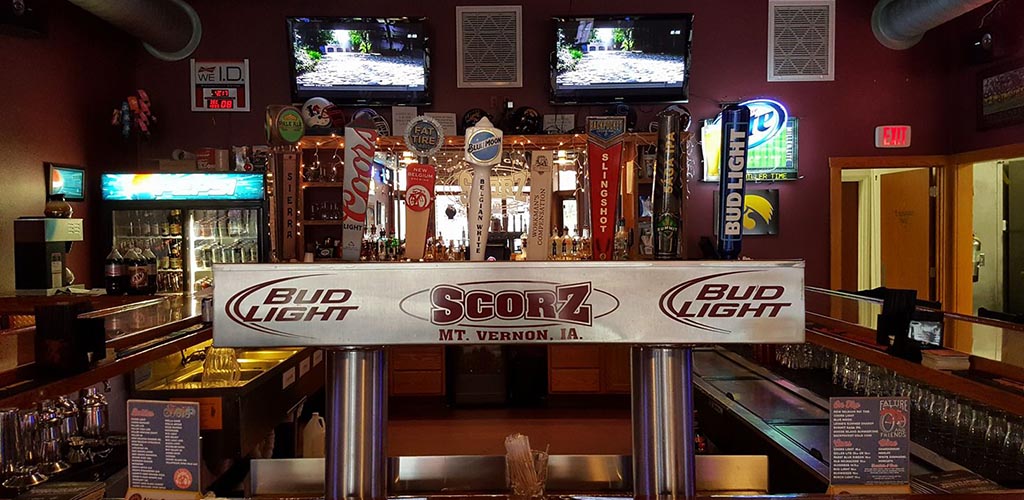 Beer taps at Scorz Bar