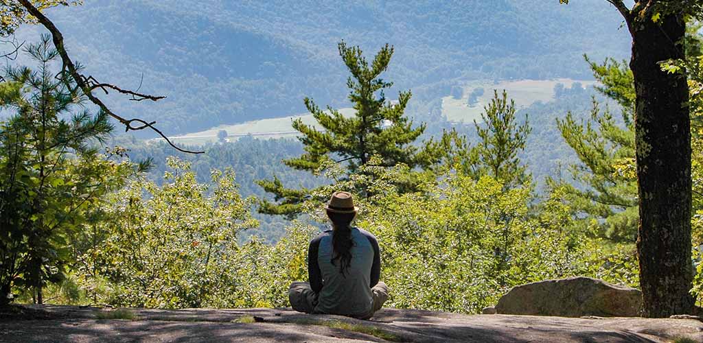 A woman admiring the view at Waterbury Center State Park