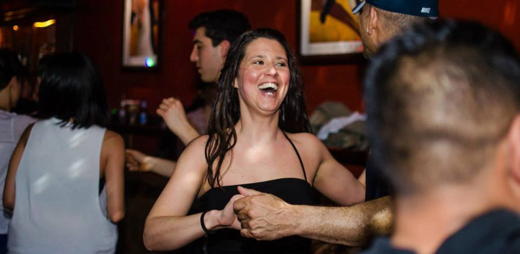 Having fun during a dance class at Brasil's Nightclub