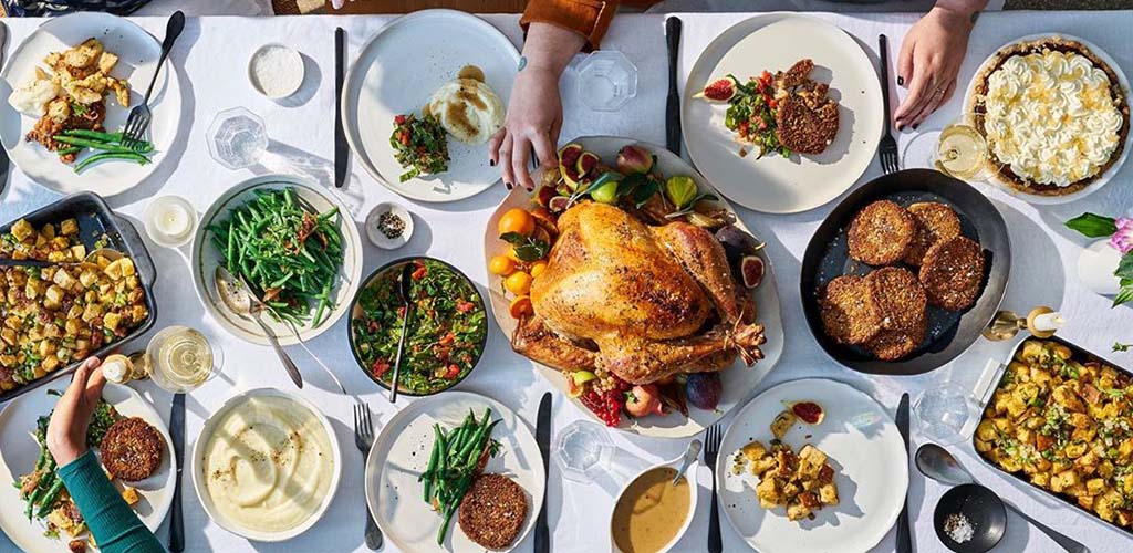 Roasted chicken and side dishes made with ingredients from Whole Foods