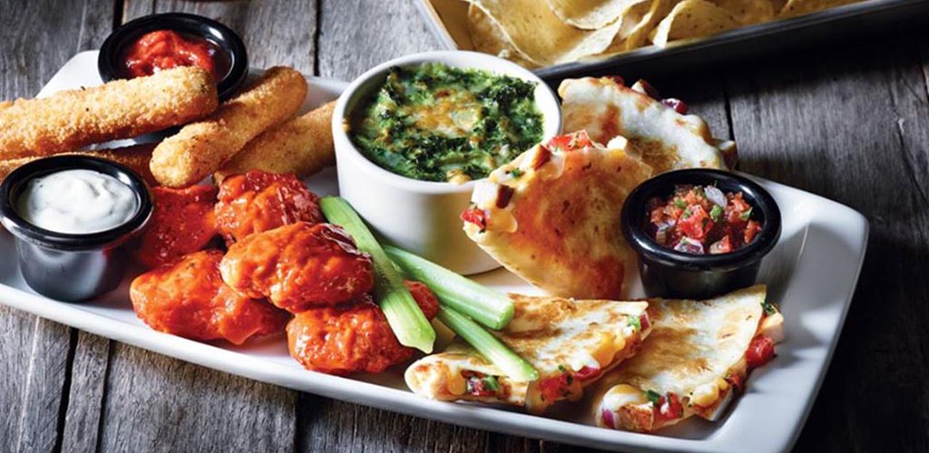 Appetizers and dip from Applebees