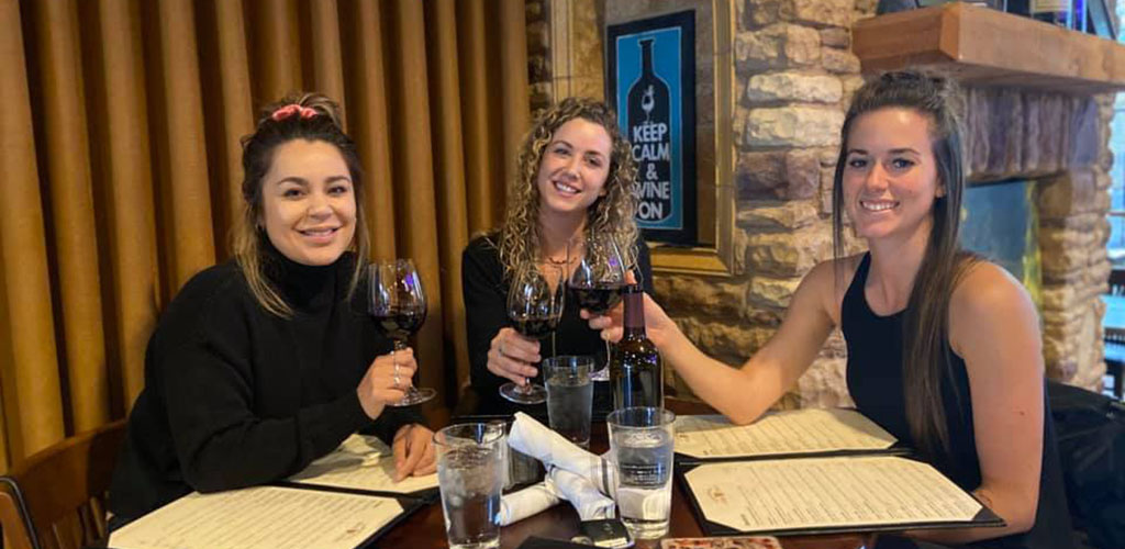 Women having some wine before dinner at Napa Sonoma