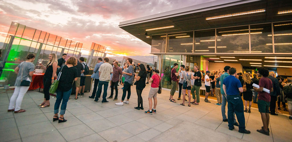 People at an event at the Nevada Museum of Art