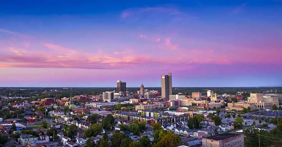 Fort Wayne Indiana at sunrise