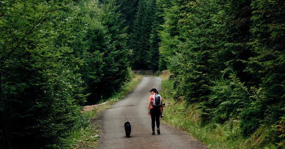 Woman going for a hike