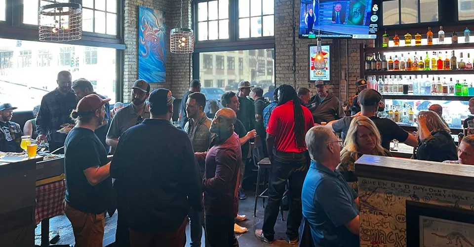 Regulars getting drinks at Bent Paddle Brewing Co. Duluth