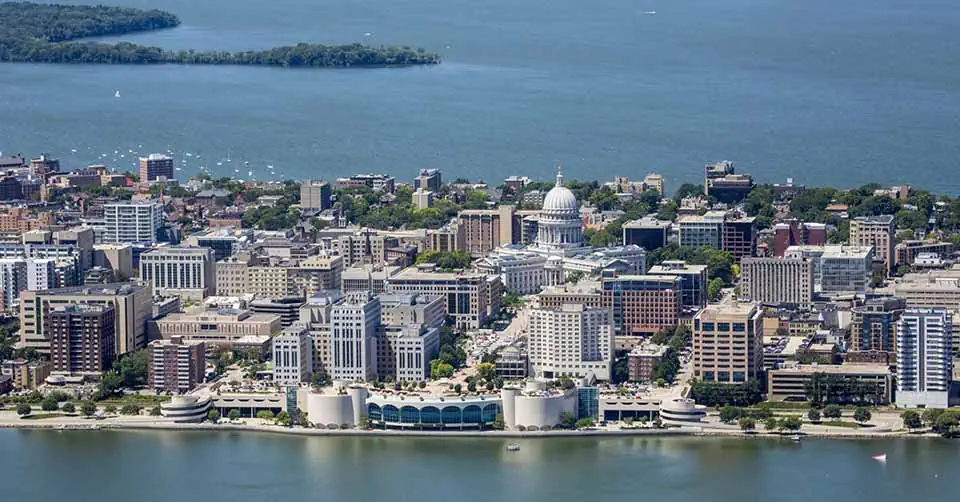 The skyline of Madison Wisconsin