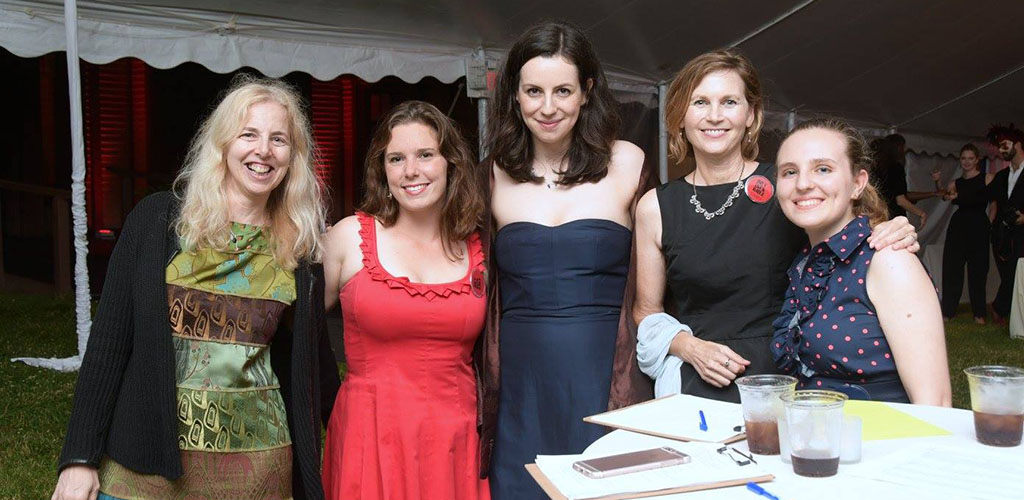 Ladies all dressed up for an event at the Newport Art Museum