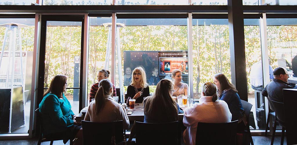 A group of women having lunch at Republic