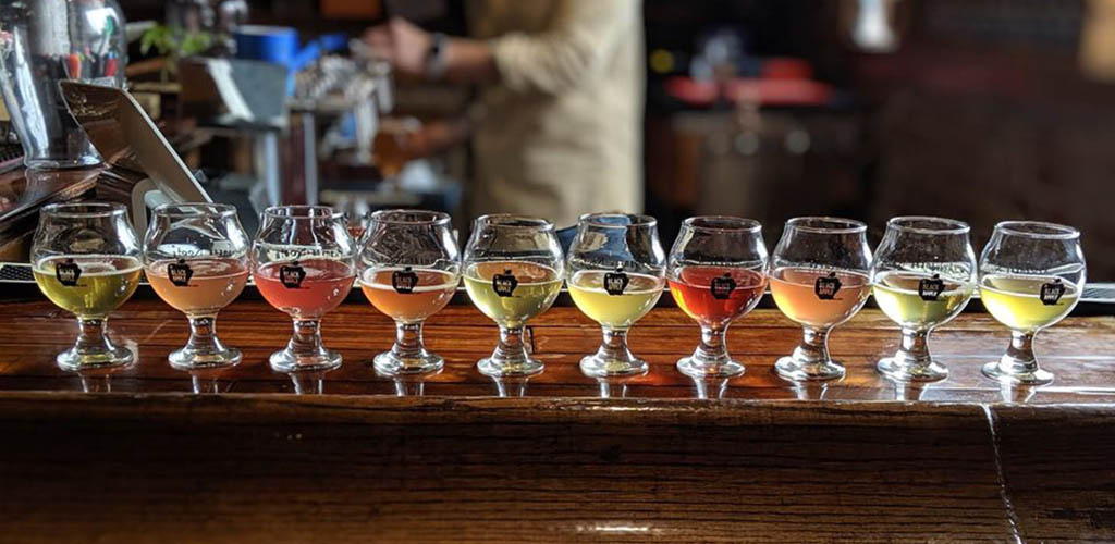 A row of delectable ciders from Black Apple