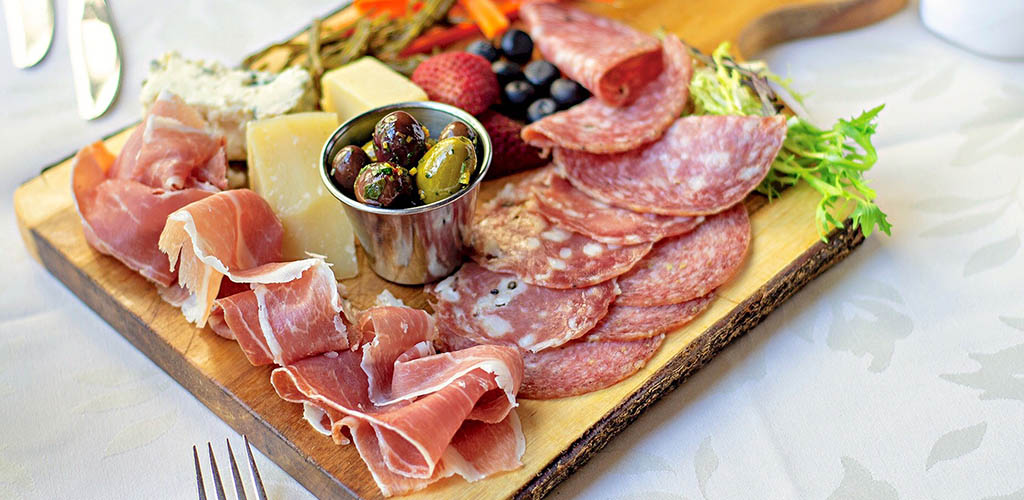 A charcuterie board from Excelsior Inn & Ristorante Italiano