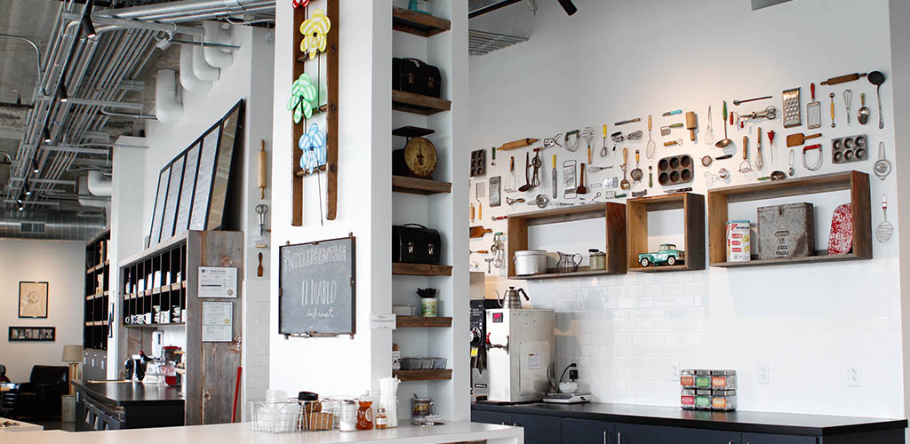 The roomy counter at Scenic Route Bakery 