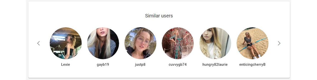 The suggested similar users